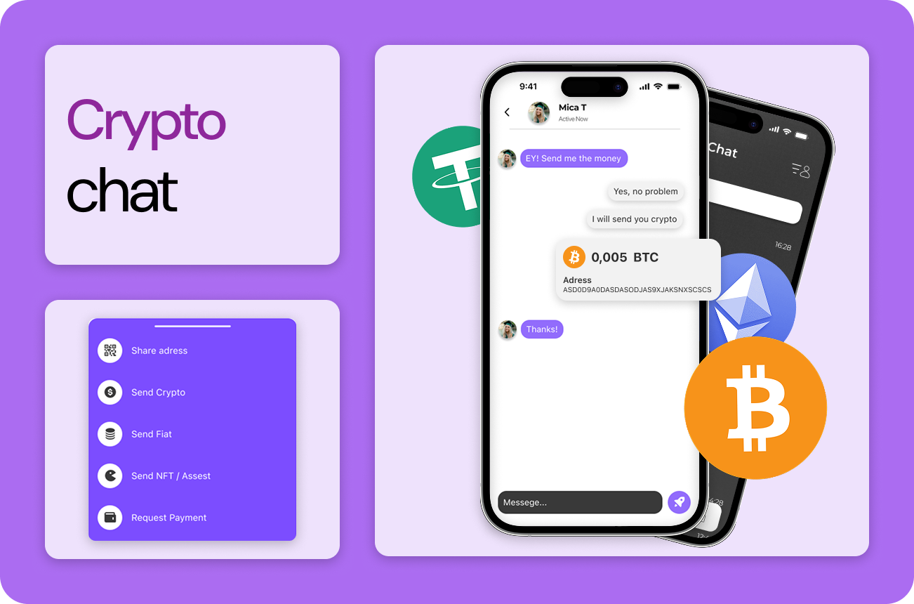 Chat con envío de cripto integrado