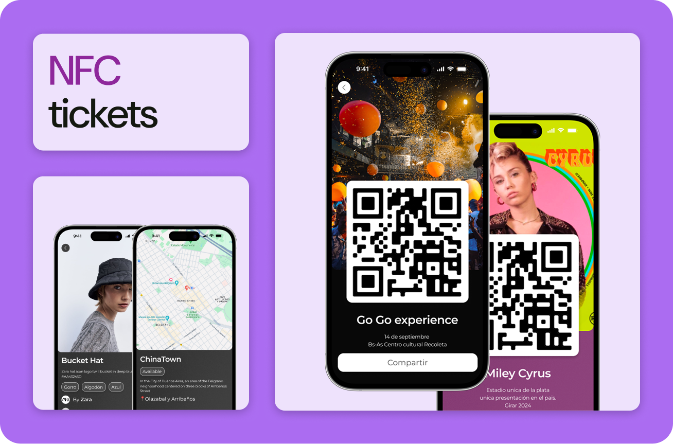 Ticket de evento con código QR